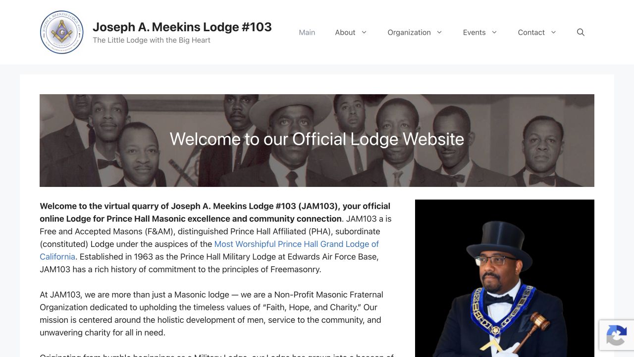 Joseph A. Meekins Lodge #103 homepage preview