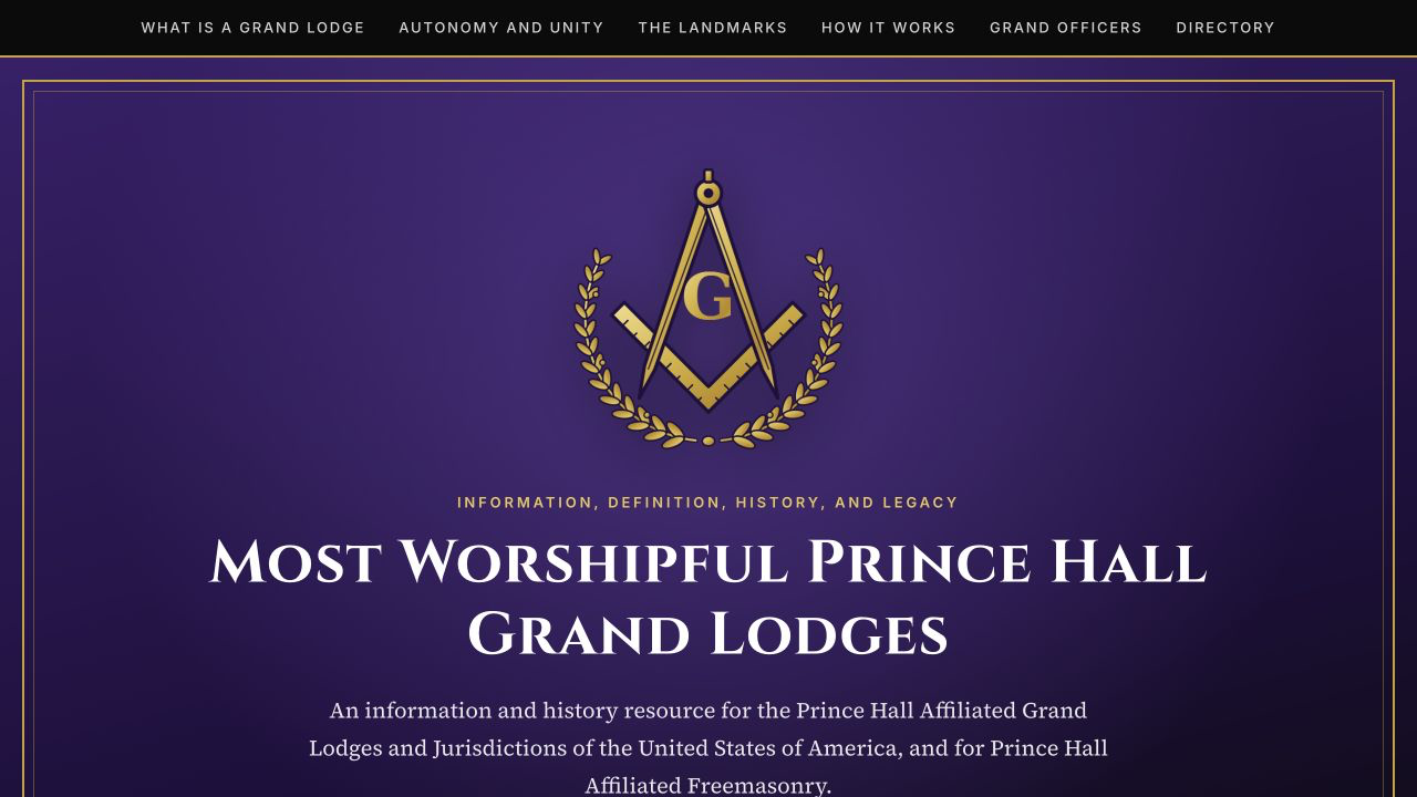 Most Worshipful Prince Hall Grand Lodges homepage preview