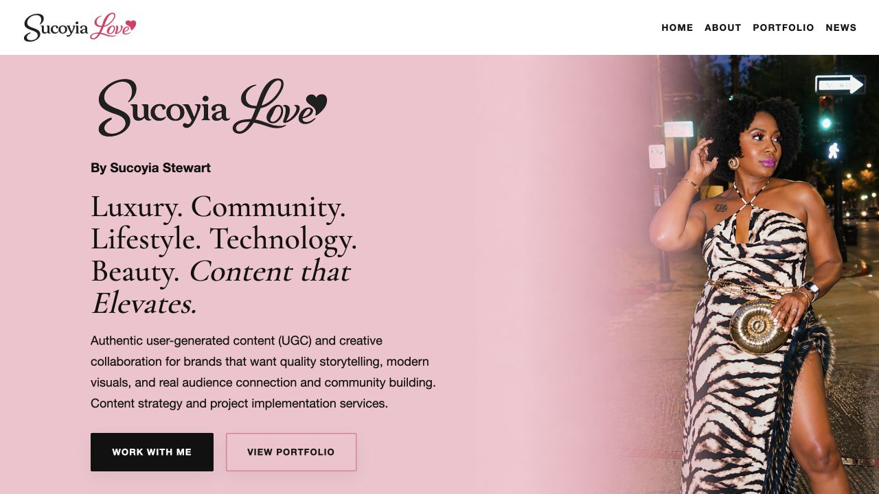 Sucoyia Love homepage preview